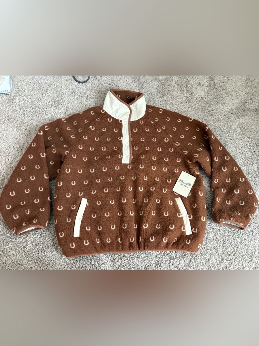 NWT Wrangler Brown Horseshoe Sherpa